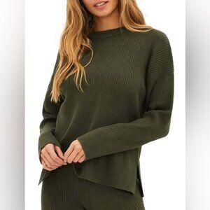 BEACH RIOT‎ GREEN Callie Oversize Crewneck Sweater size small NWT